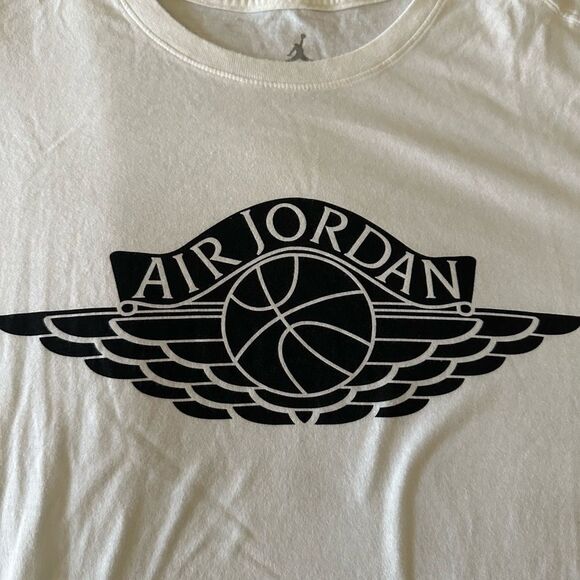 Jordan Air White Tee with Black Logo - Picture 3 of 4